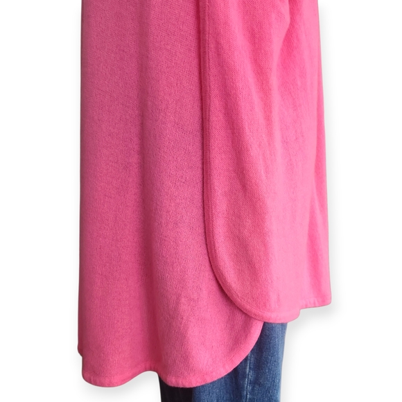 CLAUDIA NICHOLE Cashmere Barbie Pink Open Front Cardigan - Picture 5 of 13